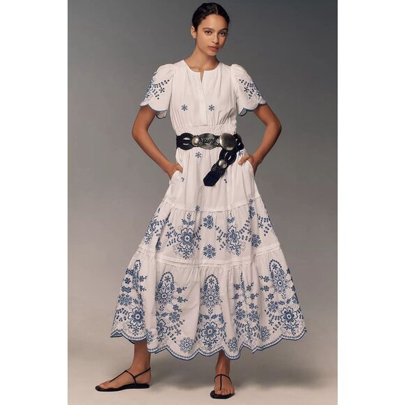 Anthropologie Dresses & Skirts - Anthropologie The Somerset Maxi Dress Eyelet Edition Size XXSP